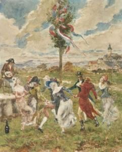 Danse Republicaine Autour De L'arbre De La Liberte by Noel Saunier
