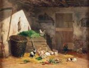 Stallinterieur Mit Kleinvieh. by Noel Saunier