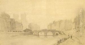 "le Pont St Michel" by Octave Alfred Saunier