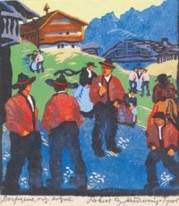 Dorfszene by Robert Saurwein