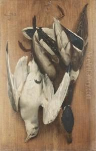 Zwei Jagdstillleben. by Arsene Symphorien Sauvage