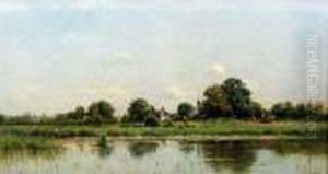 Paturage Pres De L'etang by Adrien Jacques Sauzay