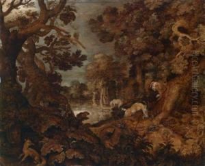 Waldlandschaft Mit Vielen Tieren by Hans Savery