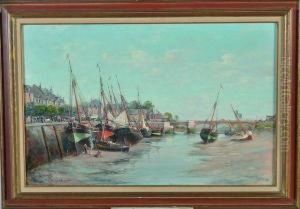la Touque A Trouville by Paul Savigny