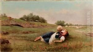 Pastorella Nella Campagna Romana by Alfonso Savini
