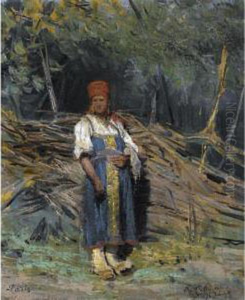 Peasant Girl In A Forest - view 1