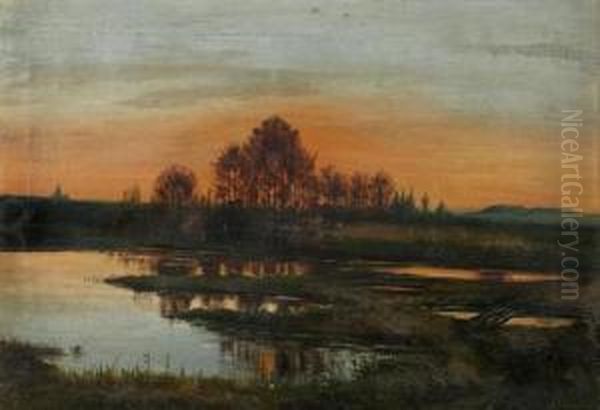 Seelandschaft Im Abendrot. - view 1