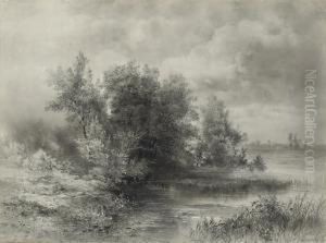 A Woodland Stream by Alexei Kondratyevich Savrasov