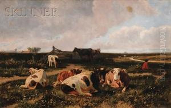 Cows At Rest In A Landscape - view 1