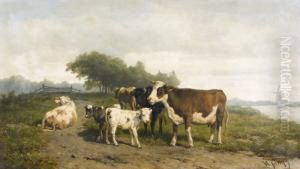 Hollandische Landschaft Mit Kuhherde. by Hendrik Savrij