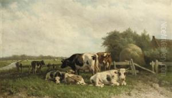Cows In A Polder Landscape - view 1