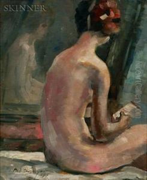 Nude Reading And Her Reflection - view 1