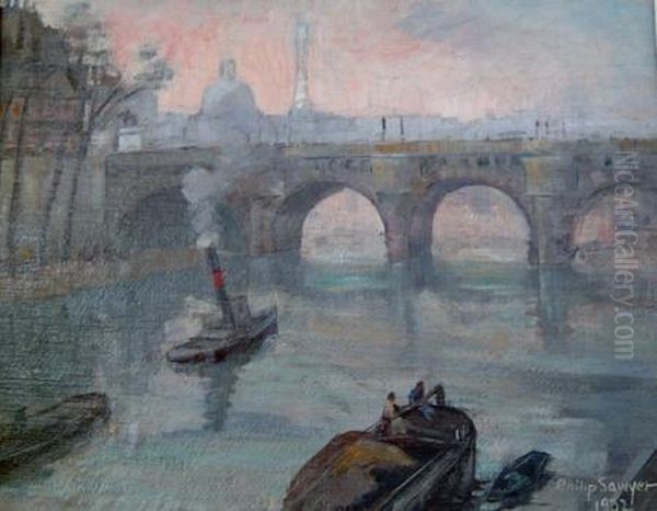 The Famous Pont Neuf Of Paris Looking Towards Eifel Tower - view 1