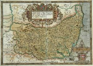 A Rare First Edition Of Suffolk 1575 by Christopher Saxton
