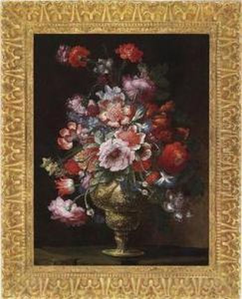 A Magnificent Still Life In A Gilded Vase - view 1