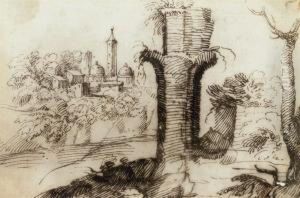 Ruins Above A River by Leonardo Scaglia
