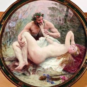 Bacchus En Nymph by Jules Scalbert