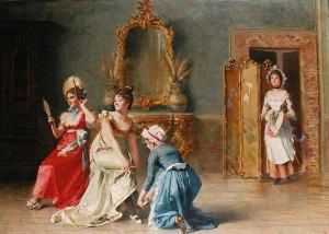 Elegant Ladies In Their Dressing Room