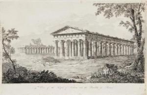 View Of The Temple Of Neptune, And The Basilica, At Paestum