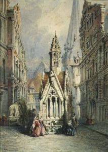 Brunnenhaus In Belebter Altstadtgasse