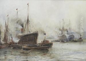 Limehouse Reach, London by William Harrison Scarborough