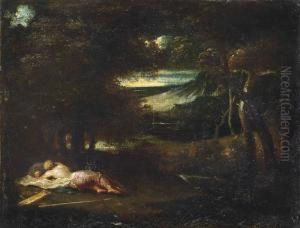 A Wooded Landscape With Diana Sleeping by Ippolito Scarsella (see Scarsellino)