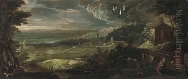 The Rest On The Flight Into Egypt by Ippolito Scarsella (see Scarsellino)