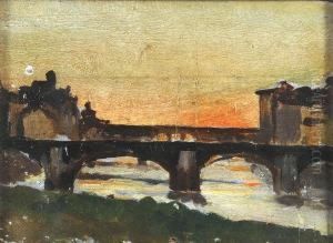 Lungo L'arno by Adolfo Scarselli