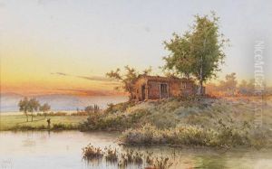Abendliche Stimmung Auf Korfu by Spyridon Scarvelli