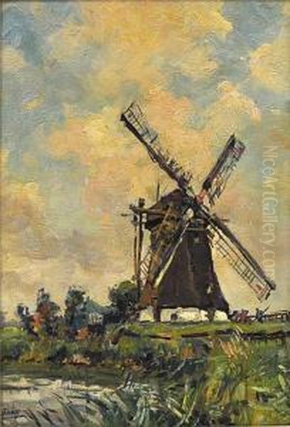 Landschaft Mit Windmuhle Und Bauer - view 1