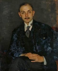 Portrait Des Enrico Montel, Gatte Der Luisa Montel by Hans Schachinger