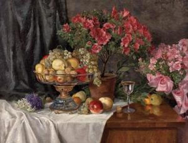 Groses Stillleben Mit Blumen Und Fruchten - view 1