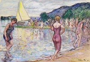 Badende Am See by Paul Schad-Rossa