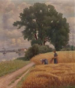 Donauufer Bei Brandstadt by Karl Martin Schade