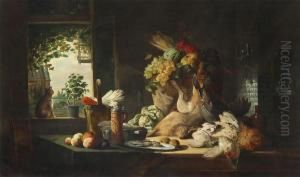 Kitchen Still Life With Cat In The Window by Lucas Schaefels