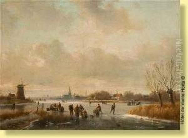 Patineurs Sur Un Bras De Mer Gele - view 1