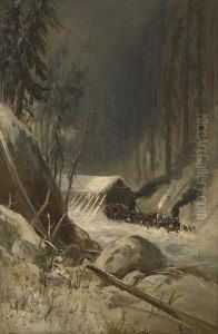 After A Snowstorm In The Sierra Nevada Mountains Near Summit Station by Frederick Ferdinand Schafer