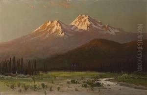 Sunset On Mt. Shasta From Sissons, California by Frederick Ferdinand Schafer
