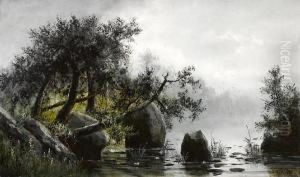 Morning On Silver Lake, California by Frederick Ferdinand Schafer