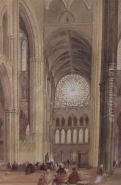 Cathedral Interior With Figures - view 1