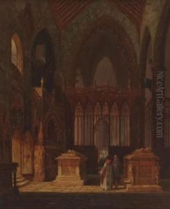 Kircheninterieur Mit Geistlichen by Henry Thomas Schafer