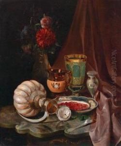 Stillleben Mit Grunem Glas by Adalbert, Bela Schaffer
