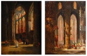 Pair Interior Scenes by H Schaffer