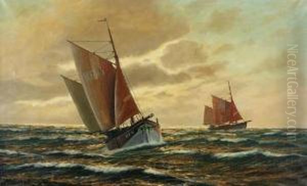 Finkenwerder Fischkutter "hf 95" Und Besan-ewer "pegasus" - view 1