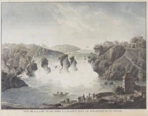 Vue De La Chute Du Rhin A Lauffen Pres De Schaffhouse by Johann Jacob Schalch