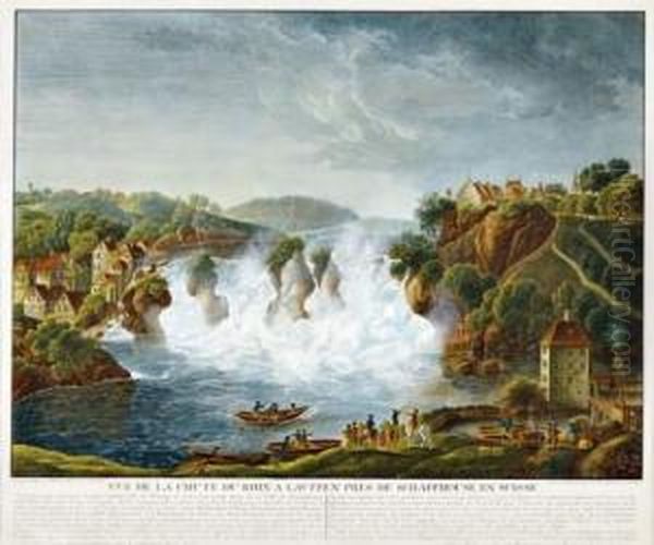 Vue De La Chute Du Rhin A Lauffen - view 1