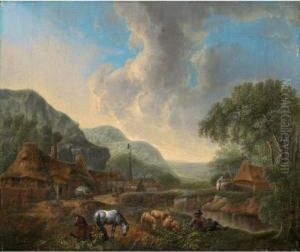 An Idealised Country Scene by Johann Jacob Schalch