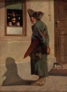 Uniformierter Vor Dem Zahnprothesenladen by Ernst Schalck