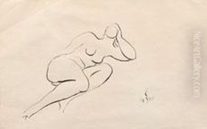 Liegender Weiblicher Akt by Edwin Scharff