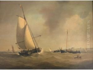 Dutch Fishing Boats In Coastal Waters by J. Scharpf